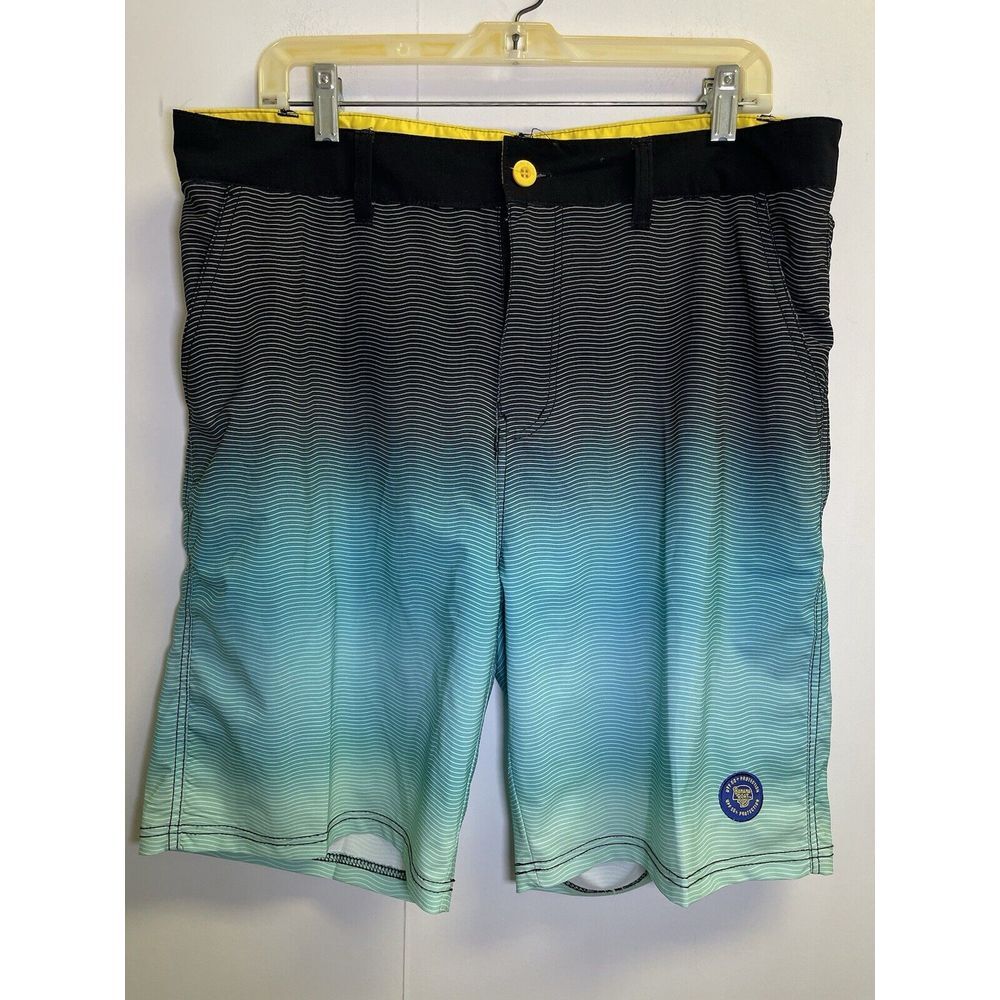 Banana Boat Men's Swimming Shorts UPF 50+ Size L Blue/Black Striped